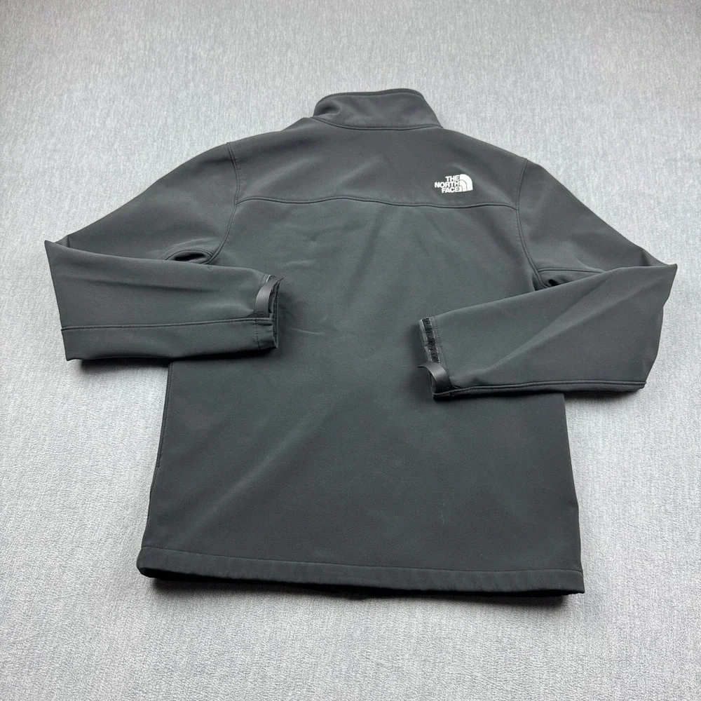 The North Face Jacket Men Medium Black Apex Windwall Fleece Lined Softshell FLAW